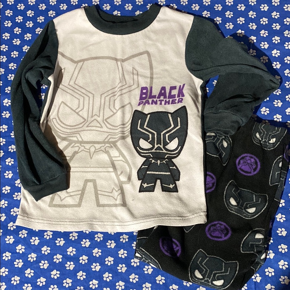 Black Panther Kids Pajama Set - Black and White